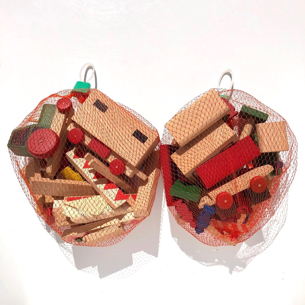 vintage Lot 2 sets East Germany Wooden Play Set Children Toy Circus Station